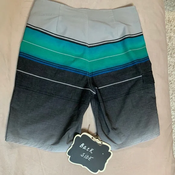 Goodfellow & Co. Black White Blue 32 Board Shorts Swim Coastal Travel Resortwear - Picture 5 of 5